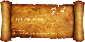 Firling Alma névjegykártya